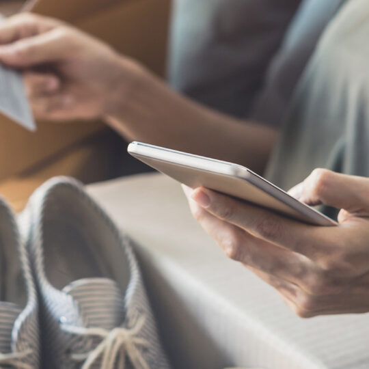 Woman purchasing online