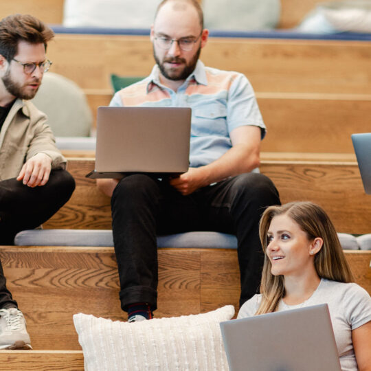 people sitting, laptop