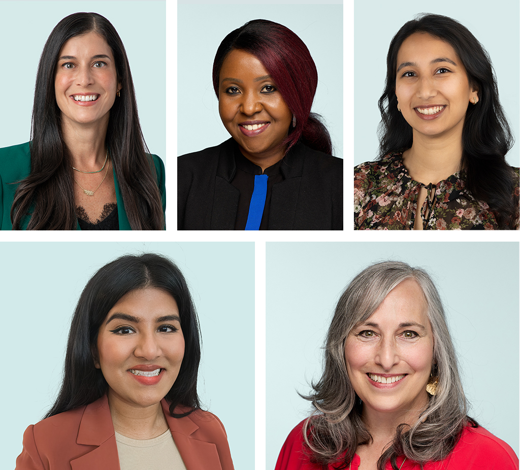 Top row, from left: Lori Goode, CMO; Marion Mwai, Senior Learning and Development Manager; Merium Iqbal, Community and Internal Events Specialist
Bottom row, from left: Arshiya Khan, Senior Manager, Privacy; Heather Dunbar, VP, Human Resources