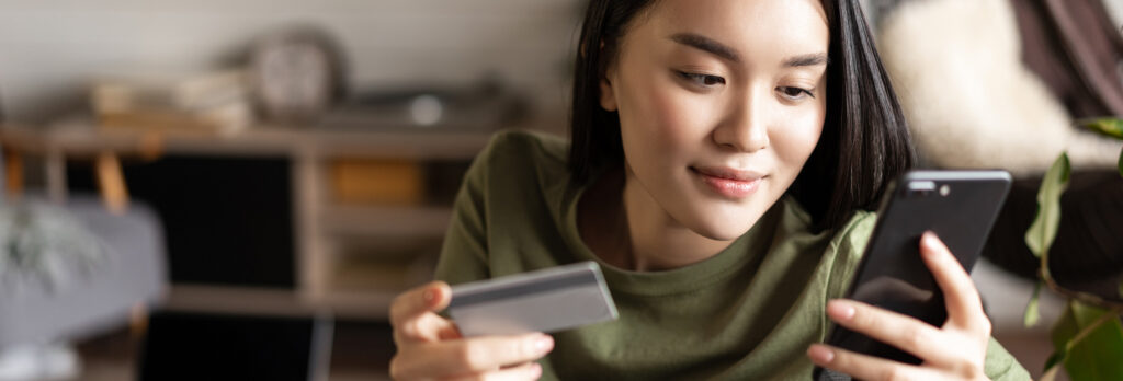 Woman shopping on her phone