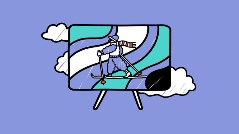 Graphic of Someone Skiing on TV