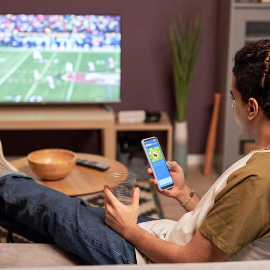Person sitting on a couch