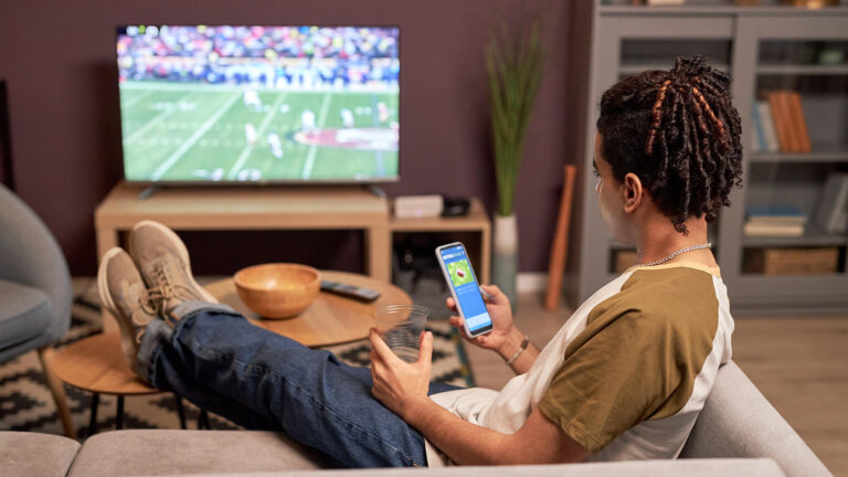 Person sitting on a couch