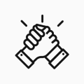 two hands clasping icon