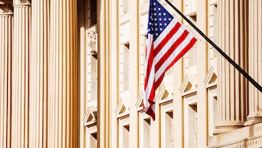American Flag on a Government Building