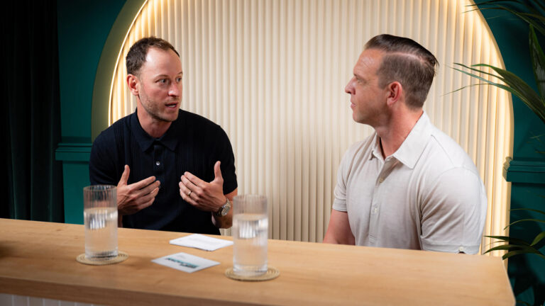 Two people speaking